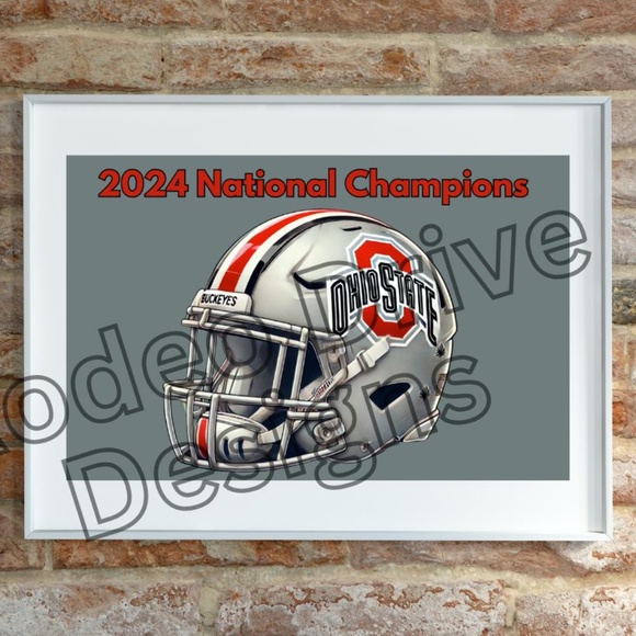 OHIO STATE NCAA NATIONAL CHAMPIONS POSTER 17"x11" Art Print Buckeyes Football - Picture 1 of 2